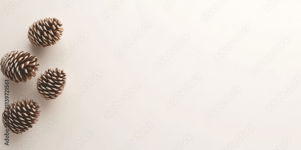 Poster Cedar cones arranged on a clean, contrast-filled banner with ample empty space for text or design elements
