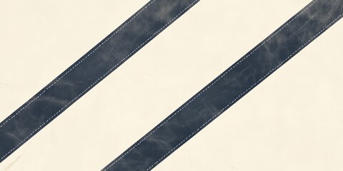 Fototapeta premium Contrasting banner with leather straps creating an elegant space for content display