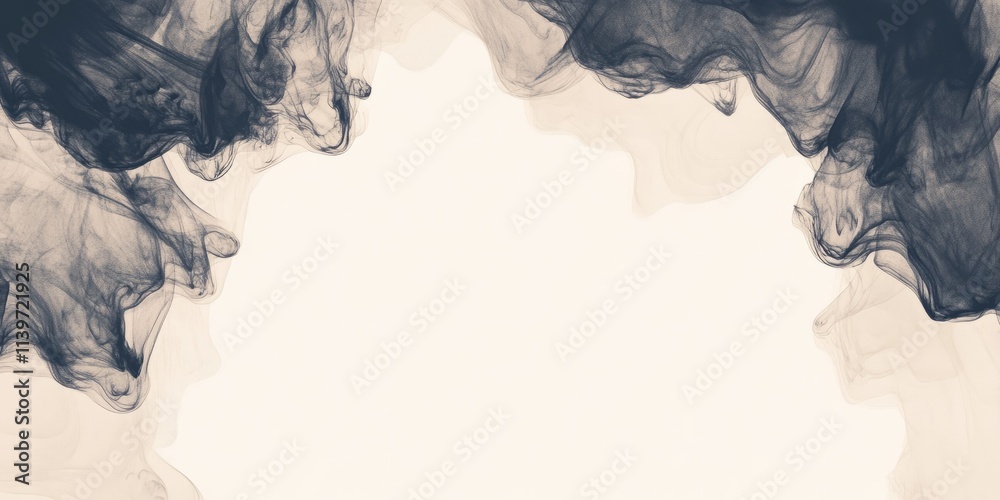 Aufkleber elegant banner design with ink wells and a contrast empty space for creative projects
