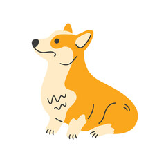 Cute welsh corgi dog smiling pet vector cartoon