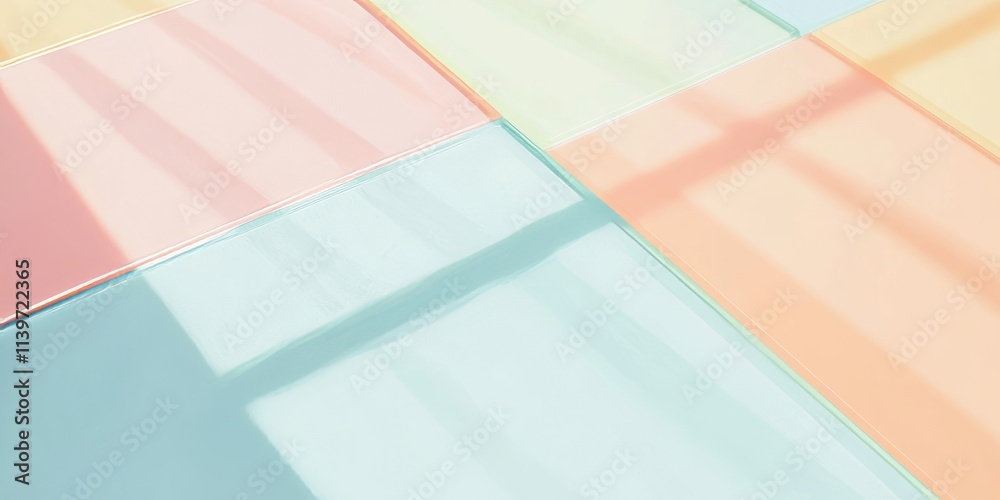 Aufkleber Contrasting acrylic blocks create dynamic empty space for visual impact and creativity