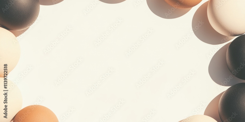 Aufkleber Creative banner design featuring clay beads with a contrast empty space for custom text or artwork