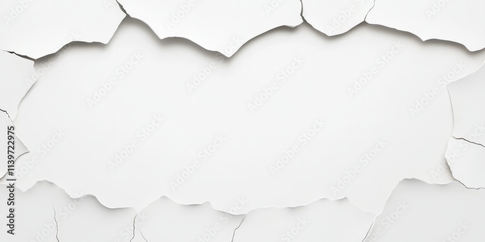 Poster Contrast banner with empty space and ceramic fragments creating a clean aesthetic backdrop