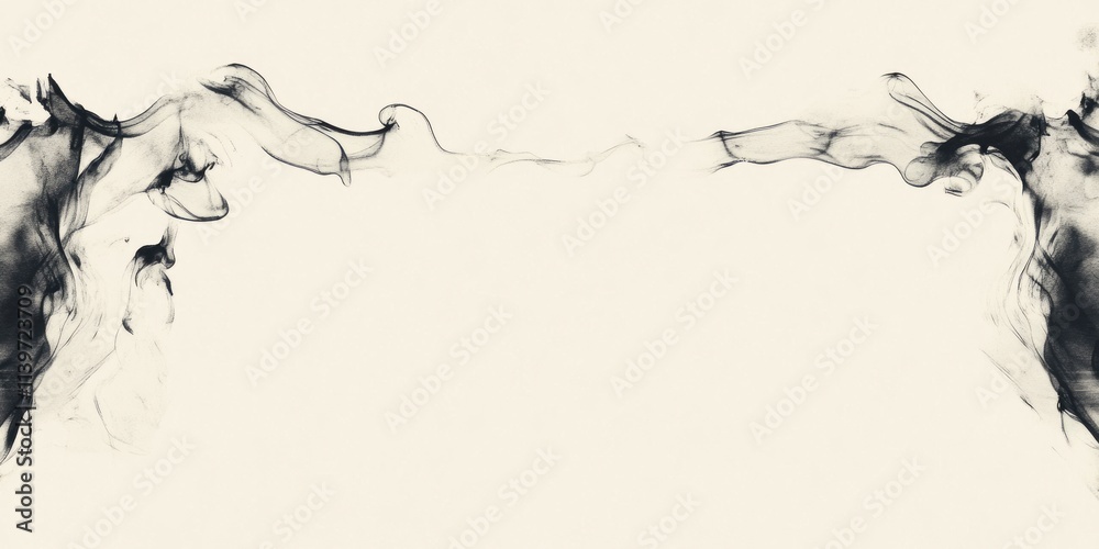 Poster banner design featuring empty space and ink wells for creative projects or announcements