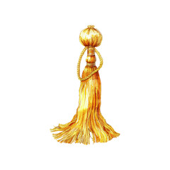 golden tassel vector illustration in watercolor style