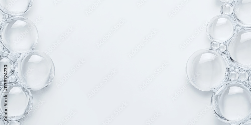 Poster Elegant banner design featuring glass beads with empty space for custom text and clean shadows