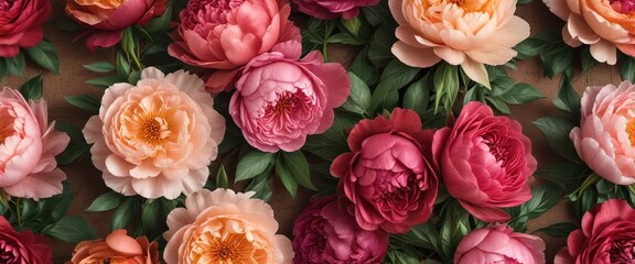 Vintage-inspired peony roses in a rustic brown wrapper, rustic, distressed, packaging