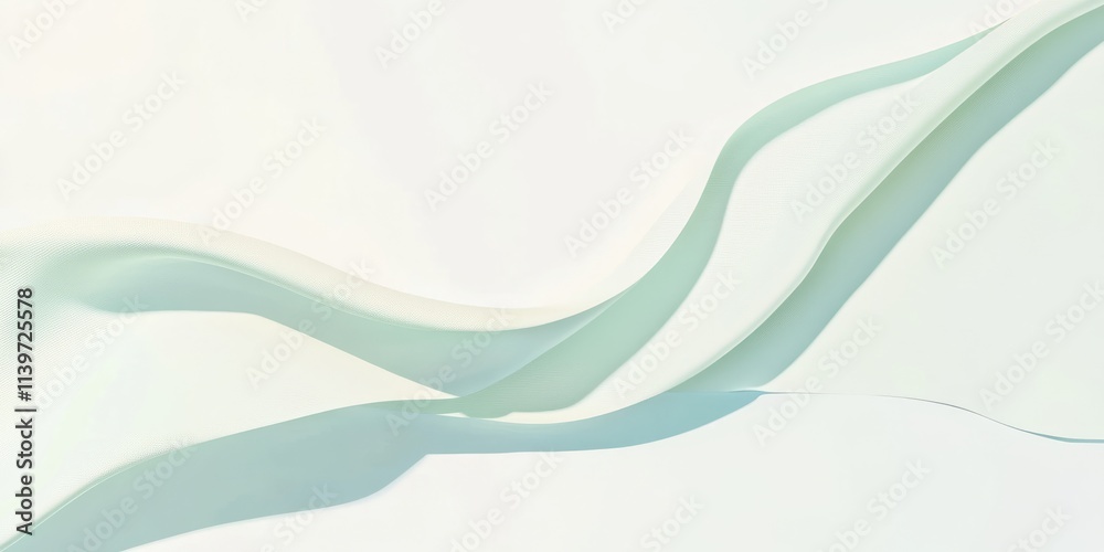 Aufkleber Elegant banner design featuring flowing paper scrolls with clean shadows and contrast empty space offering a modern aesthetic