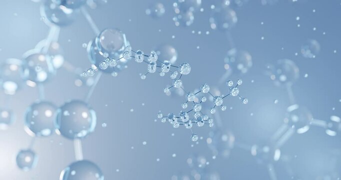 Seladelpar, rotating 3D model of ppar-delta receptor agonist, seamless looped video