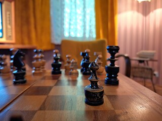 chess pieces on the board