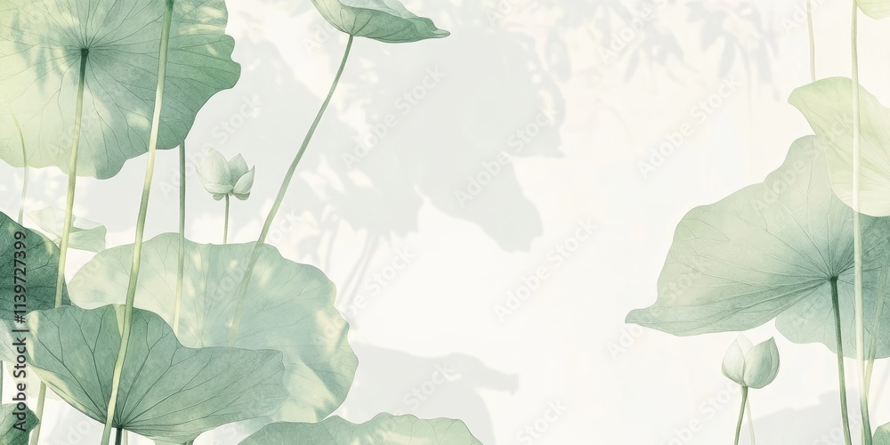 Poster vibrant lotus seeds framing serene empty space ideal for creative designs and messages in soft light
