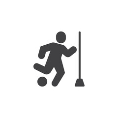 Soccer player training vector icon