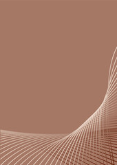 Abstract background in trendy color 2025 "Mocha Mousse". Wavy lines.