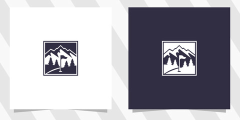 Golf with Mountain logo icon design