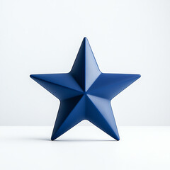 Obraz premium A modern blue star sculpture displayed on a minimalist background.