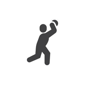 Soccer player throwing ball vector icon