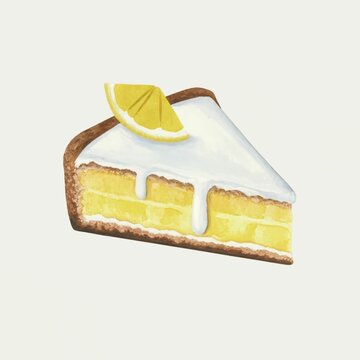Illustration of meringe lemon tart