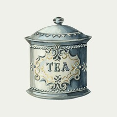 Illustration of a tea caddy