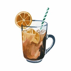 Illustration of a cup of coffee lemonade