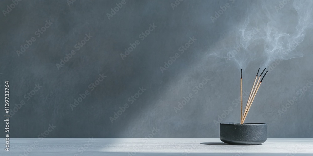 Aufkleber simple banner featuring resin incense pieces in a contrasting minimalist design with clean shadows
