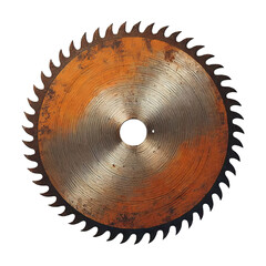 Rusty circular saw blade isolated on transparent background