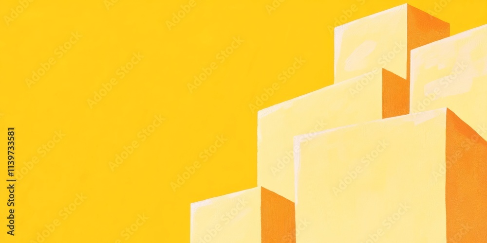 Poster Banner featuring beeswax blocks and contrast empty space with clean shadows highlighting artful organization