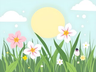 spring meadow with flowers