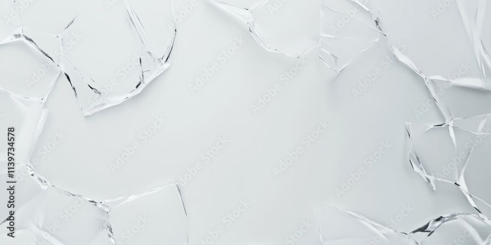 Poster frosted glass shards encircle a clean, contrasting empty space inviting creativity and inspiration