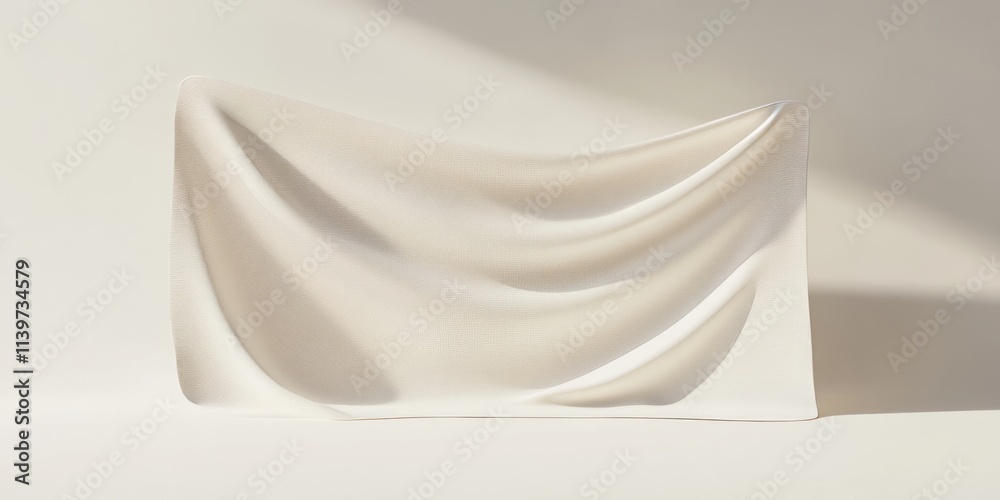 Aufkleber elegant banner design featuring satin cords and a contrast empty space on a soft background