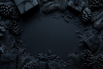 Dark Christmas Elegance A Monochromatic Holiday Background