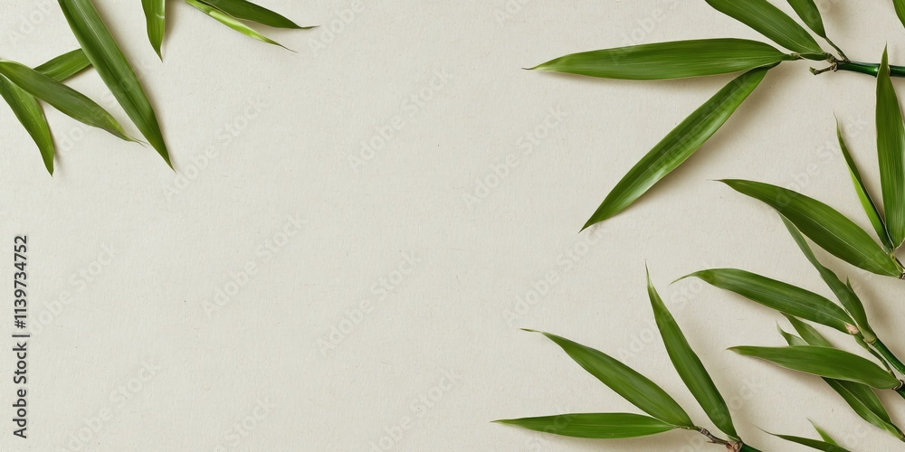 Aufkleber elegant banner design featuring bamboo carvings and contrast empty space for creative projects and i