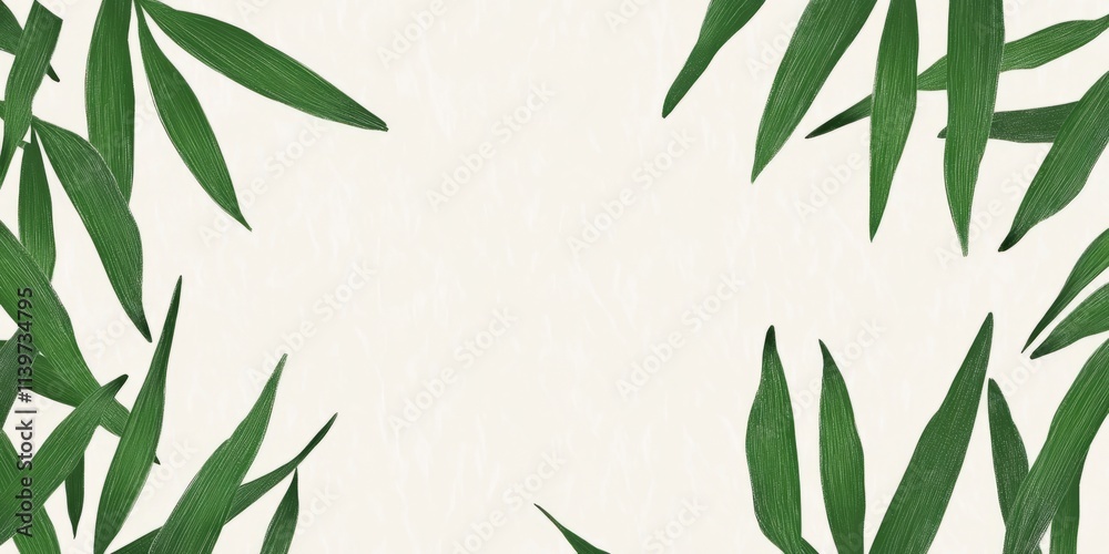 Poster banner featuring bamboo carvings with contrasting empty space for text or design elements