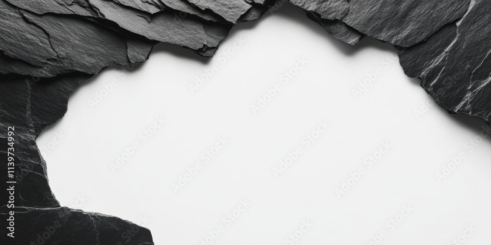 Poster contrast between limestone edges and empty space creates a striking visual appeal for banners and ad