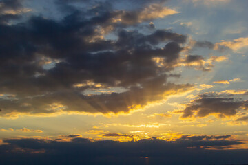 Dramatic sunset and sunrise sky