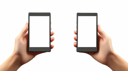 Two Hands Holding Smartphones Illustration