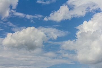 Ornamental clouds. Dramatic sky. Epic storm cloudscape Soft sunlight. Panoramic image texture background graphic resources design Meteorology, heaven hope peace concept