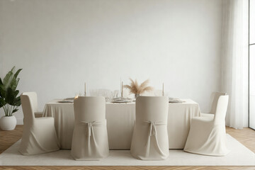 Modern Dining Room with Blank Chair Covers for Branding