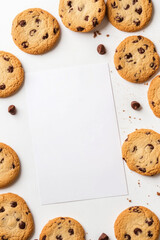 A white blank cookie flyer vertical background for greeting invitation
