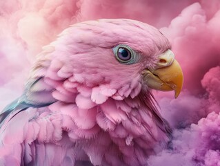 pink parrot in the sky