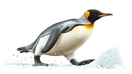 Fototapeta premium King Penguin in Motion: A Stunning Illustration