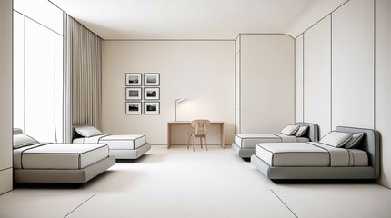 Children room with two bed
