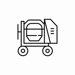 concrete mixer icon sign vector