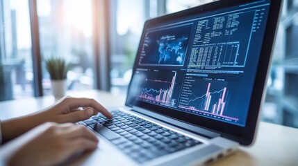 Young Professional Working Remotely on Data Analysis with AI Tools