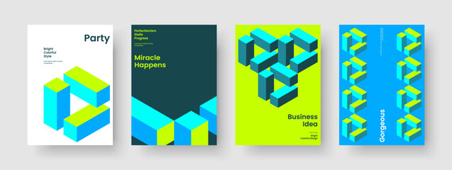 Fototapeta premium Geometric Poster Layout. Modern Banner Design. Isolated Business Presentation Template. Report. Book Cover. Flyer. Background. Brochure. Brand Identity. Handbill. Catalog. Journal. Portfolio