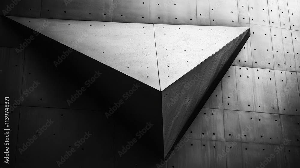 Poster Abstract triangular metal structure on a textured wall.
