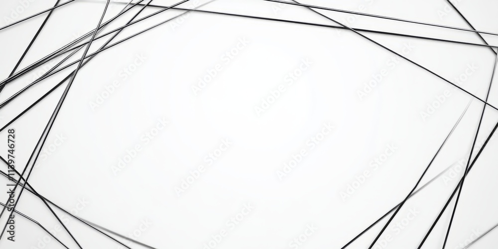 Poster stylish banner design with contrasting empty space framed by silver wires showcasing modern aestheti