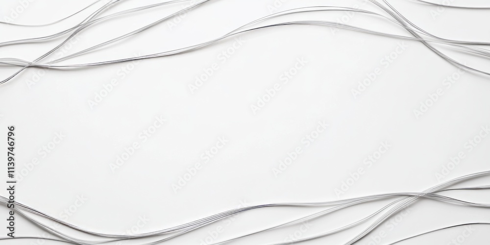 Poster Elegant banner design featuring silver wire with a contrasting empty space for modern presentations and content