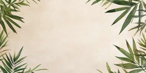 Obraz premium Bamboo carved banner featuring clean shadows and contrasting empty space for creative use