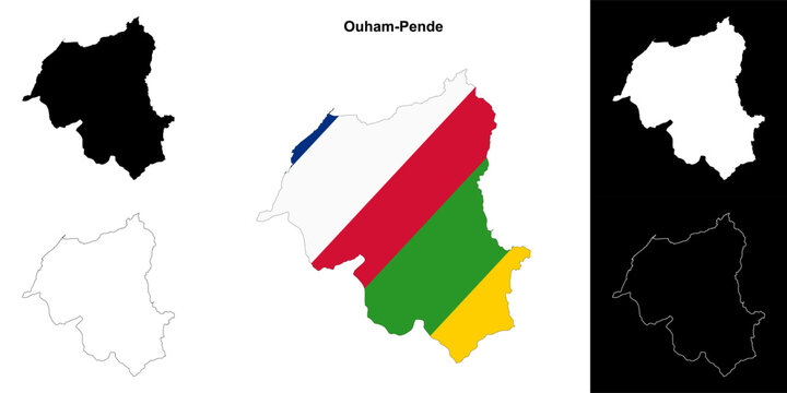 Ouham-Pende prefecture outline map set