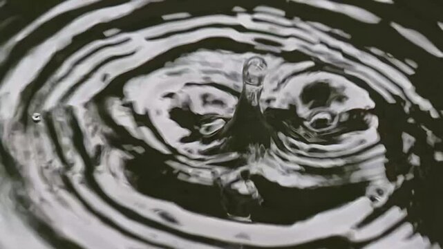 a drop drips onto the surface of the water